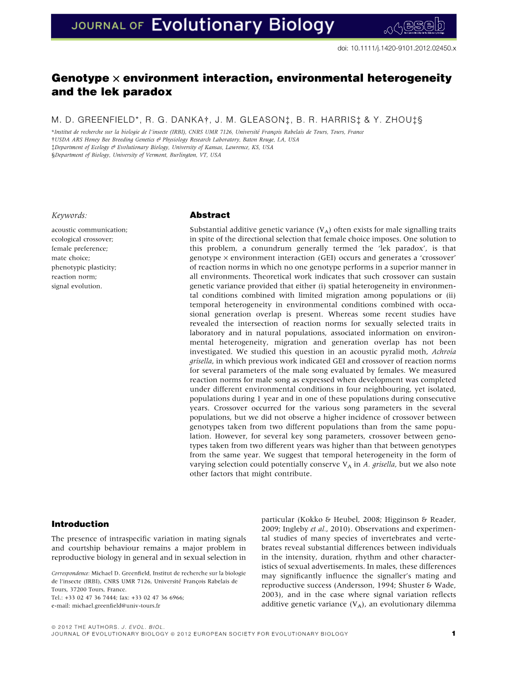 Genotypeenvironment Interaction, Environmental Heterogeneity And