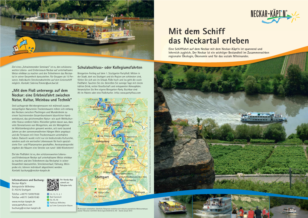 Mit Dem Schiff Das Neckartal Erleben Eine Schifffahrt Auf Dem Neckar Mit Dem Neckar-Käpt‘N Ist Spannend Und Lehrreich Zugleich