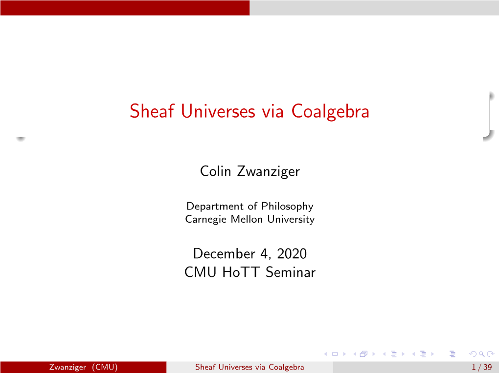 Sheaf Universes Via Coalgebra
