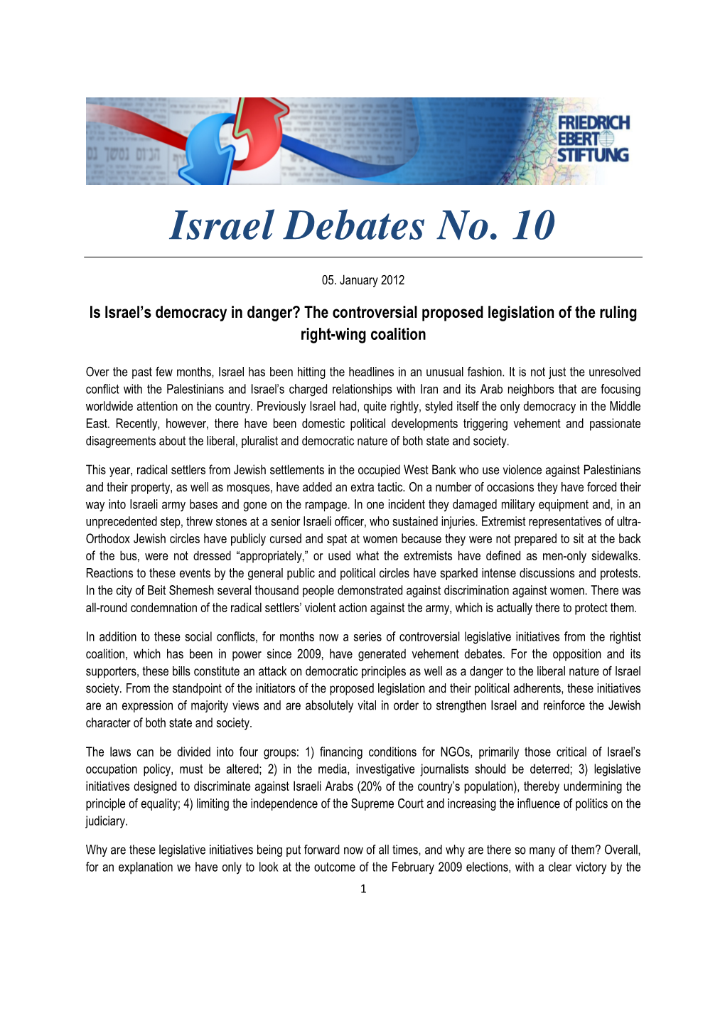 Israel Debates No. 10