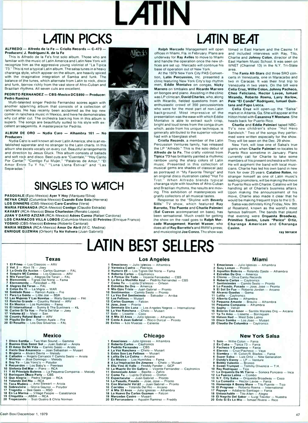 LATIN BEST SELLERS Texas Los Angeles Miami