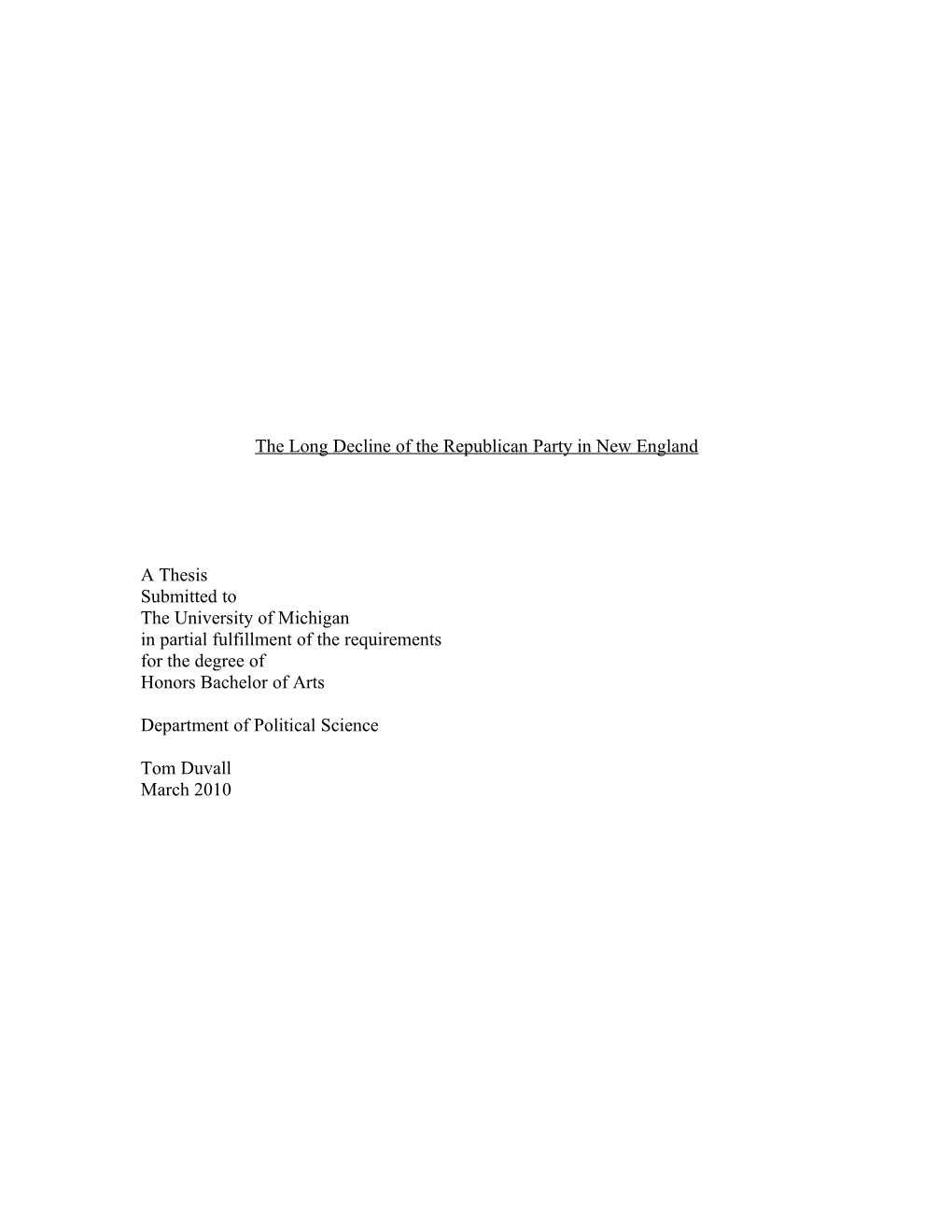 The Long Decline of the Republican Party in New England