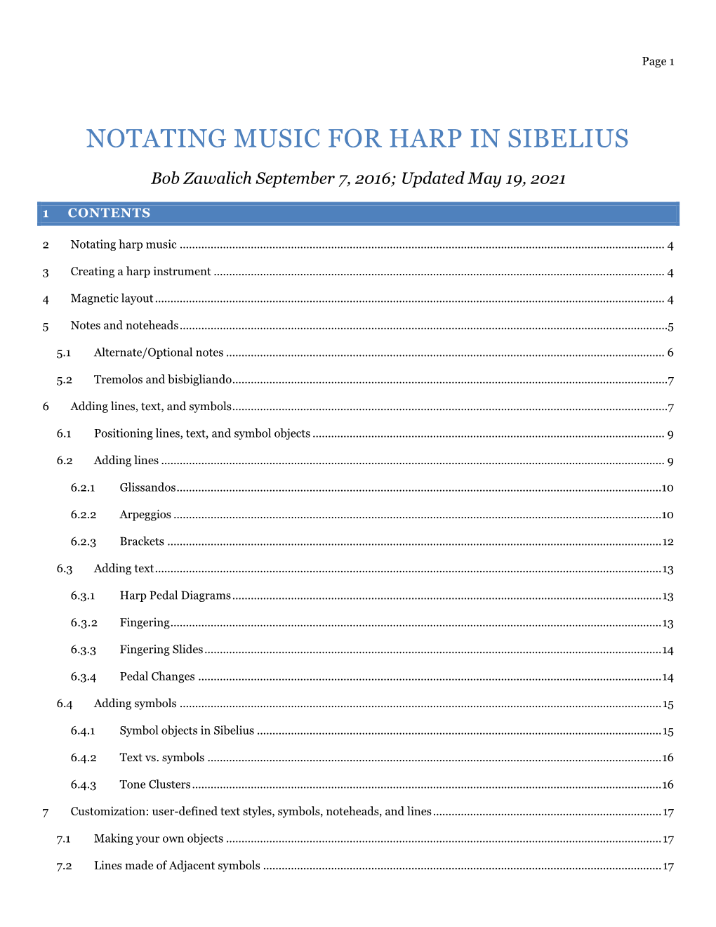 Notating Music for Harp in Sibelius