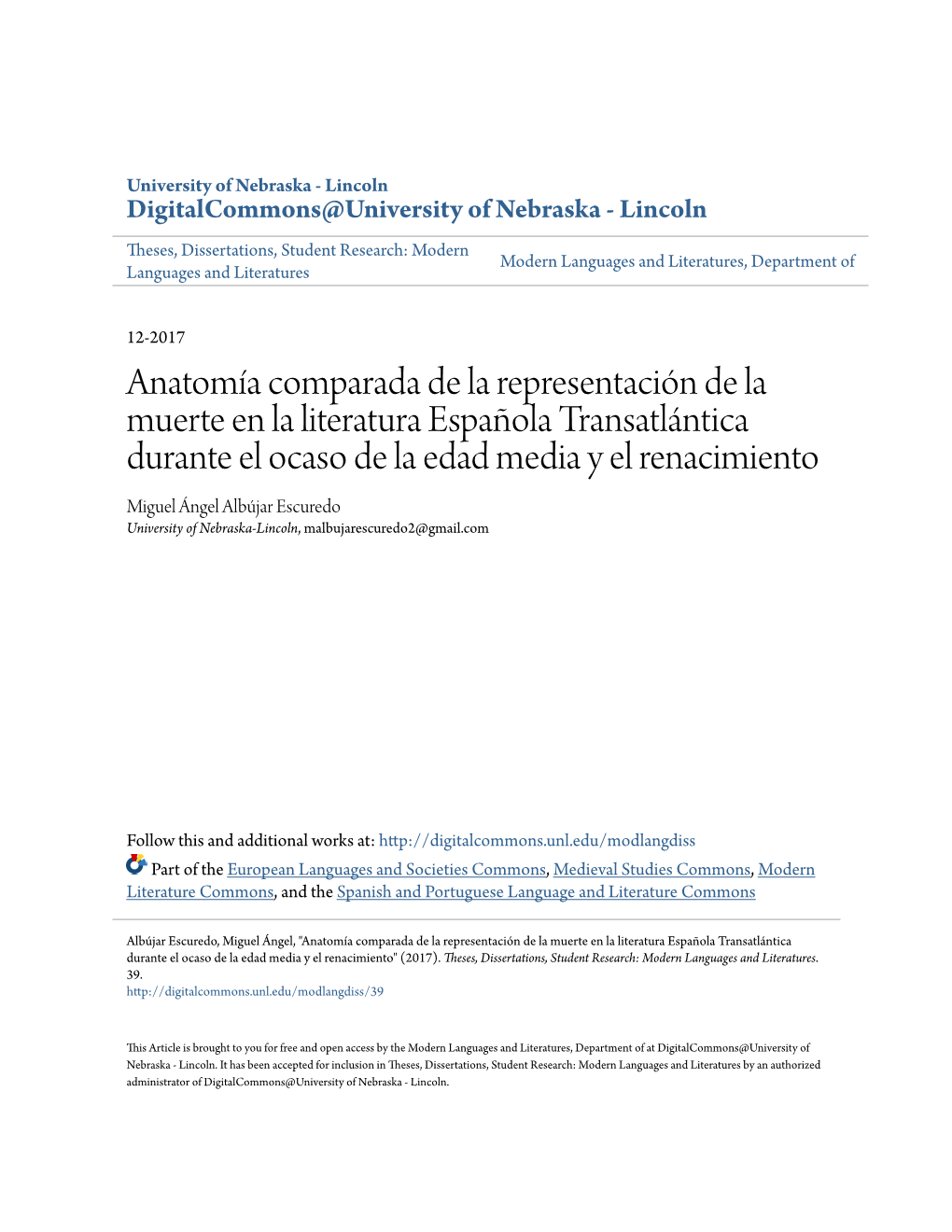 Anatomía Comparada De La Representación De La Muerte En La