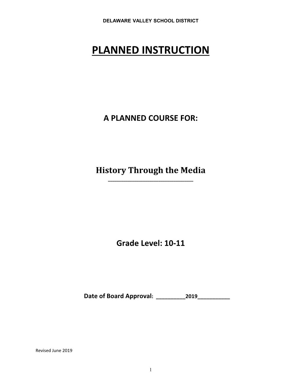 Planned Instruction