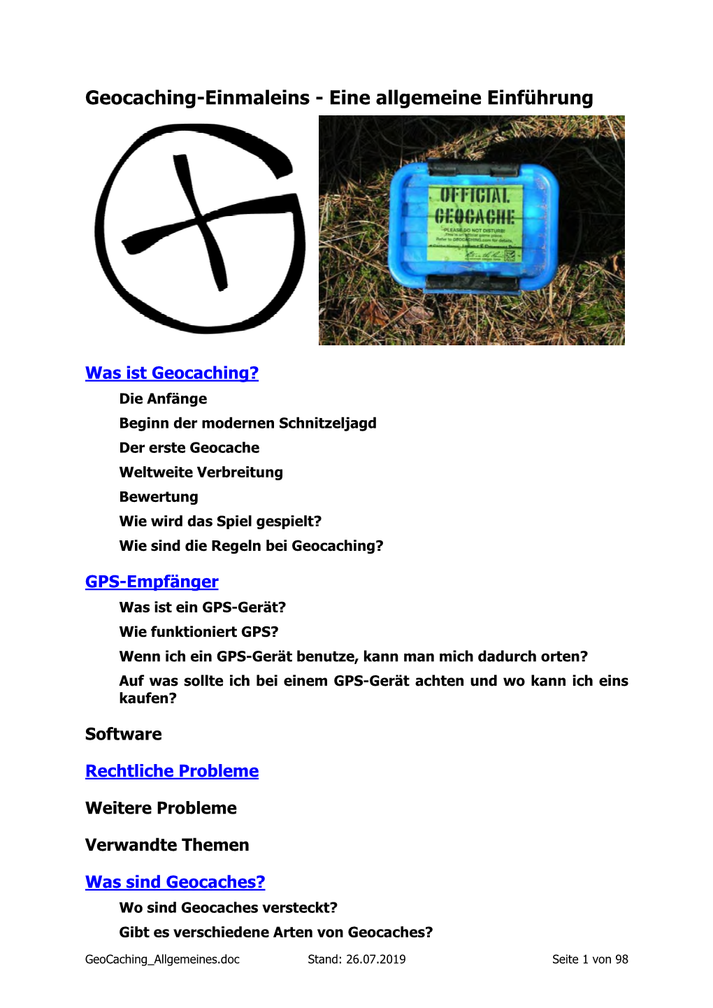 Geocaching-Einmaleins - Eine Allgemeine Einführung