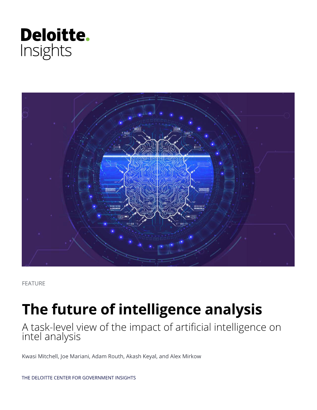 The Future of Intelligence Analysis a Task-Level View of the Impact of Artificial Intelligence on Intel Analysis