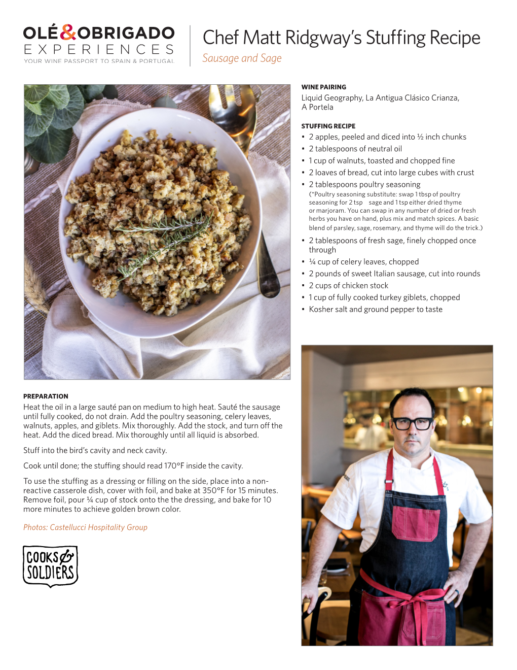 Chef Matt Ridgway's Stuffing Recipe