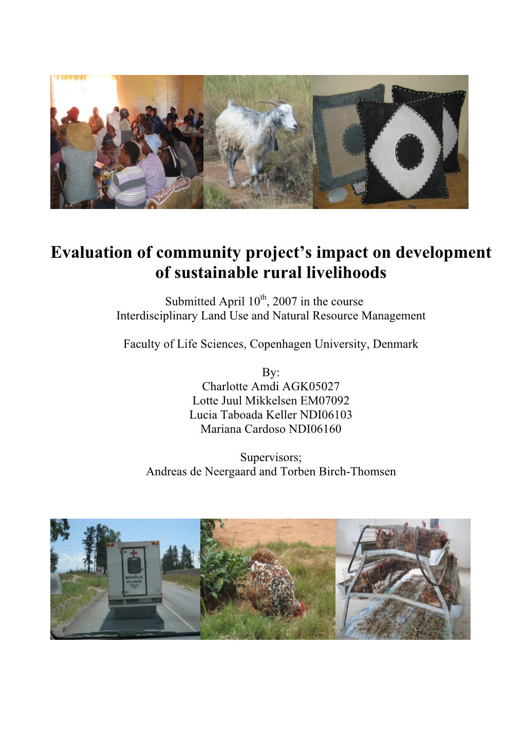 Evaluation of Community Project´S Impact on Development Of