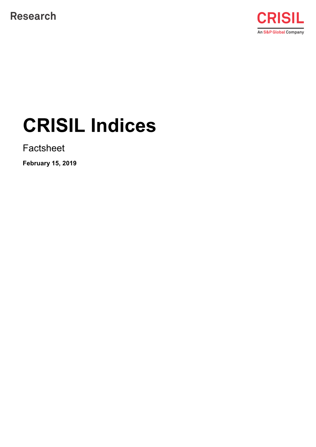 List of CRISIL Indices – Objectives and Inception Dates
