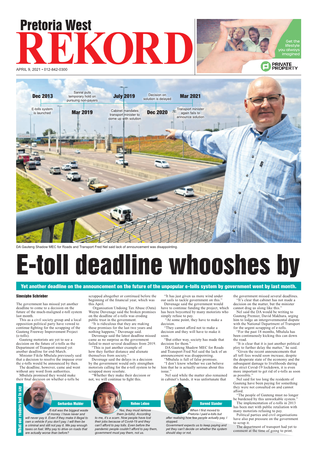 E-Toll Deadline Whooshes by Yet Another Deadline on the Announcement on the Future of the Unpopular E-Tolls System by Government Went by Last Month