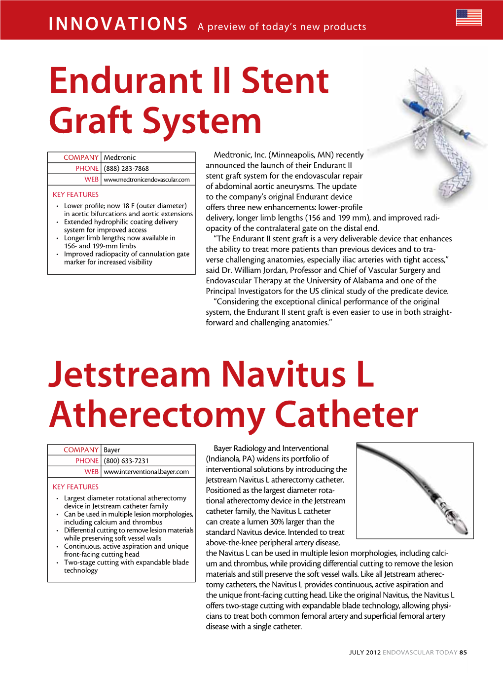 Endurant II Stent Graft System Jetstream Navitus L Atherectomy