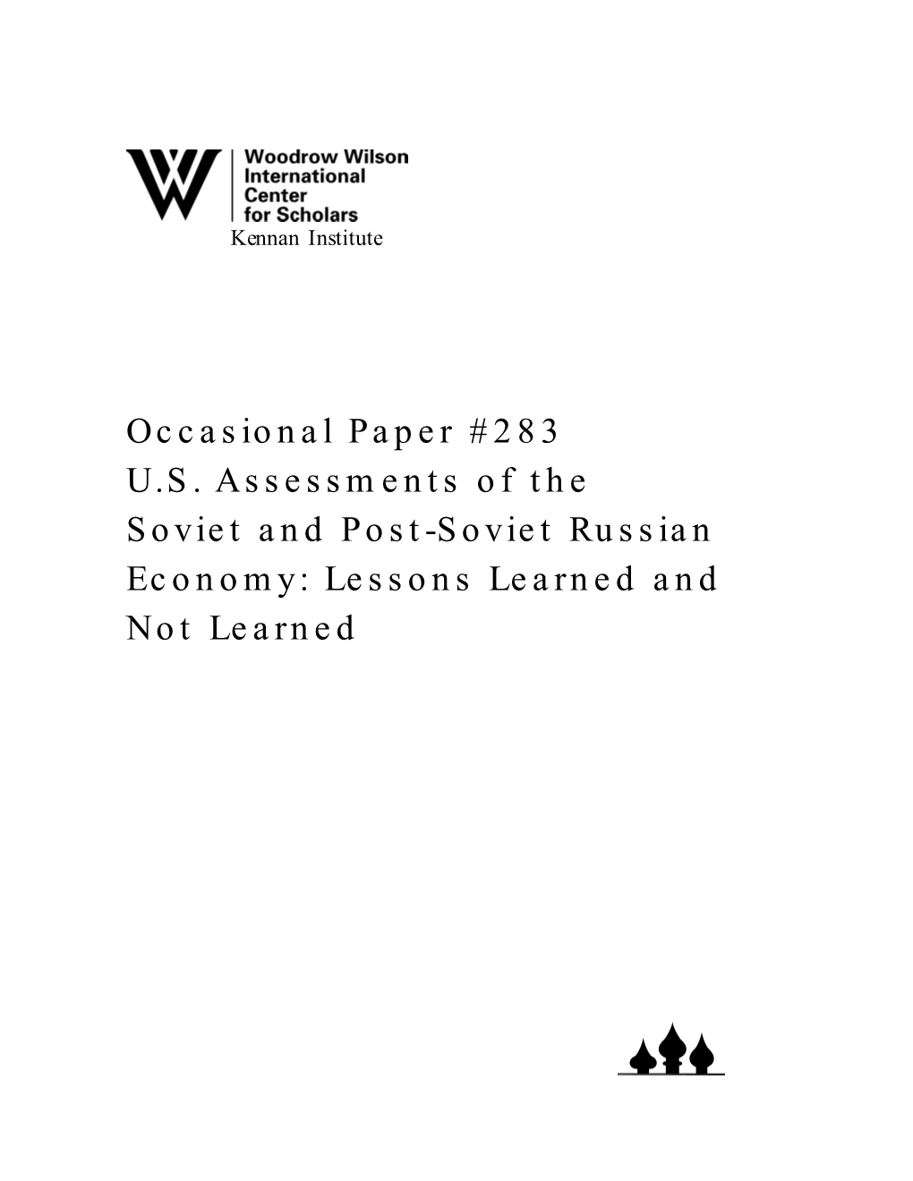 Occasional Paper #283 US Assessments of The