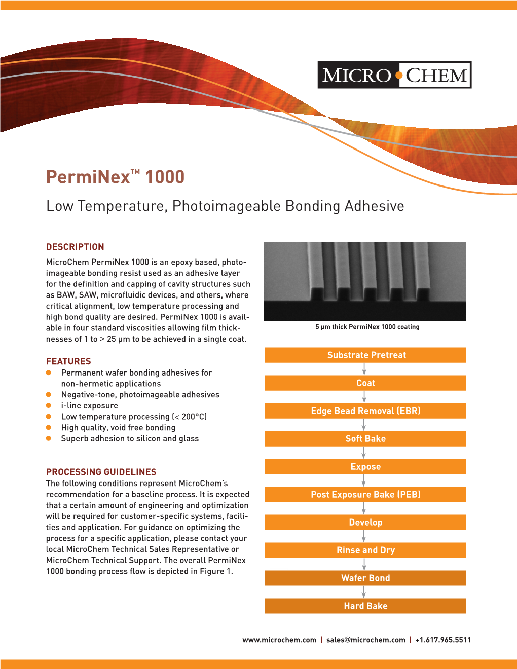 Perminex™ 1000 Low Temperature, Photoimageable Bonding Adhesive