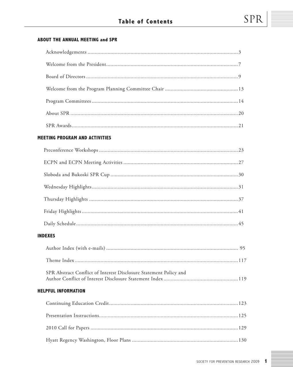 Table of Contents SPR