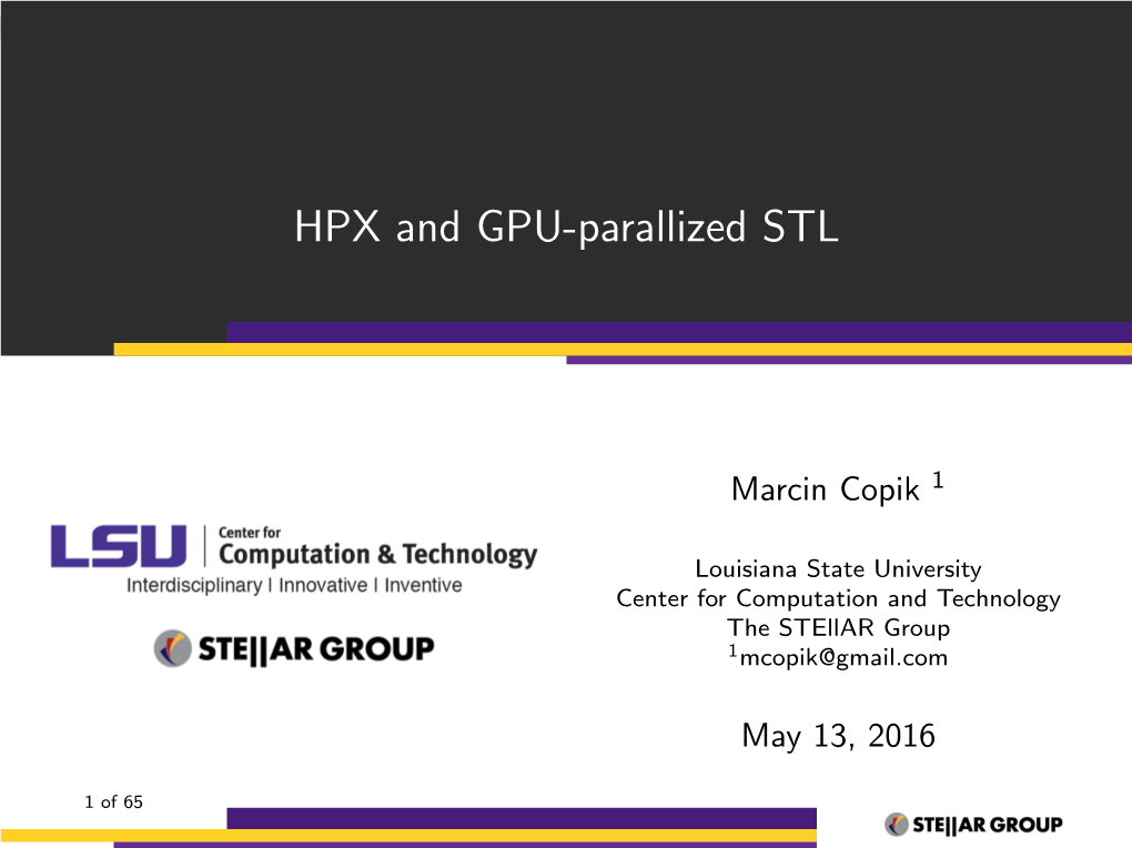 HPX and GPU-Parallized STL