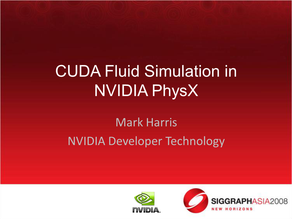 CUDA Fluid Simulation in NVIDIA Physx