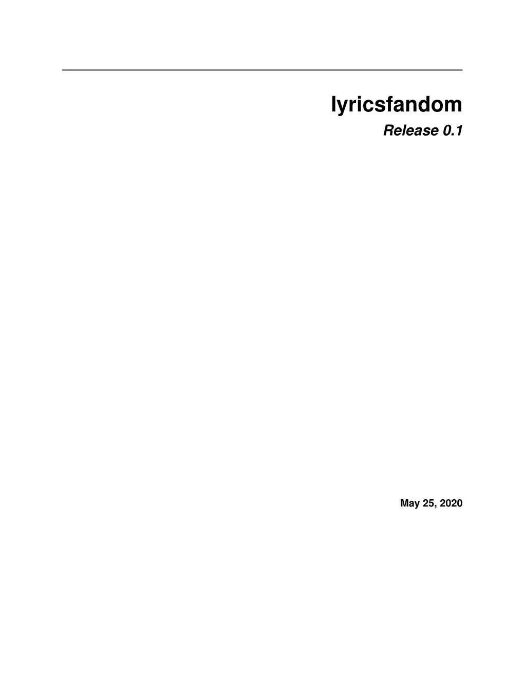 Lyricsfandom Release 0.1