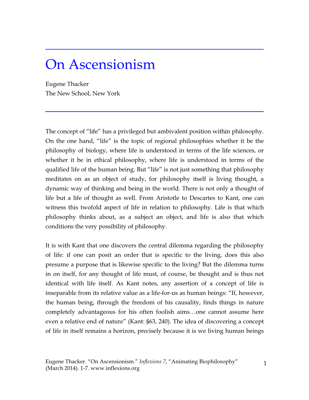 On Ascensionism