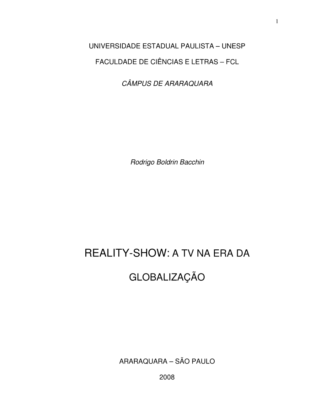 Reality-Show: a Tv Na Era Da
