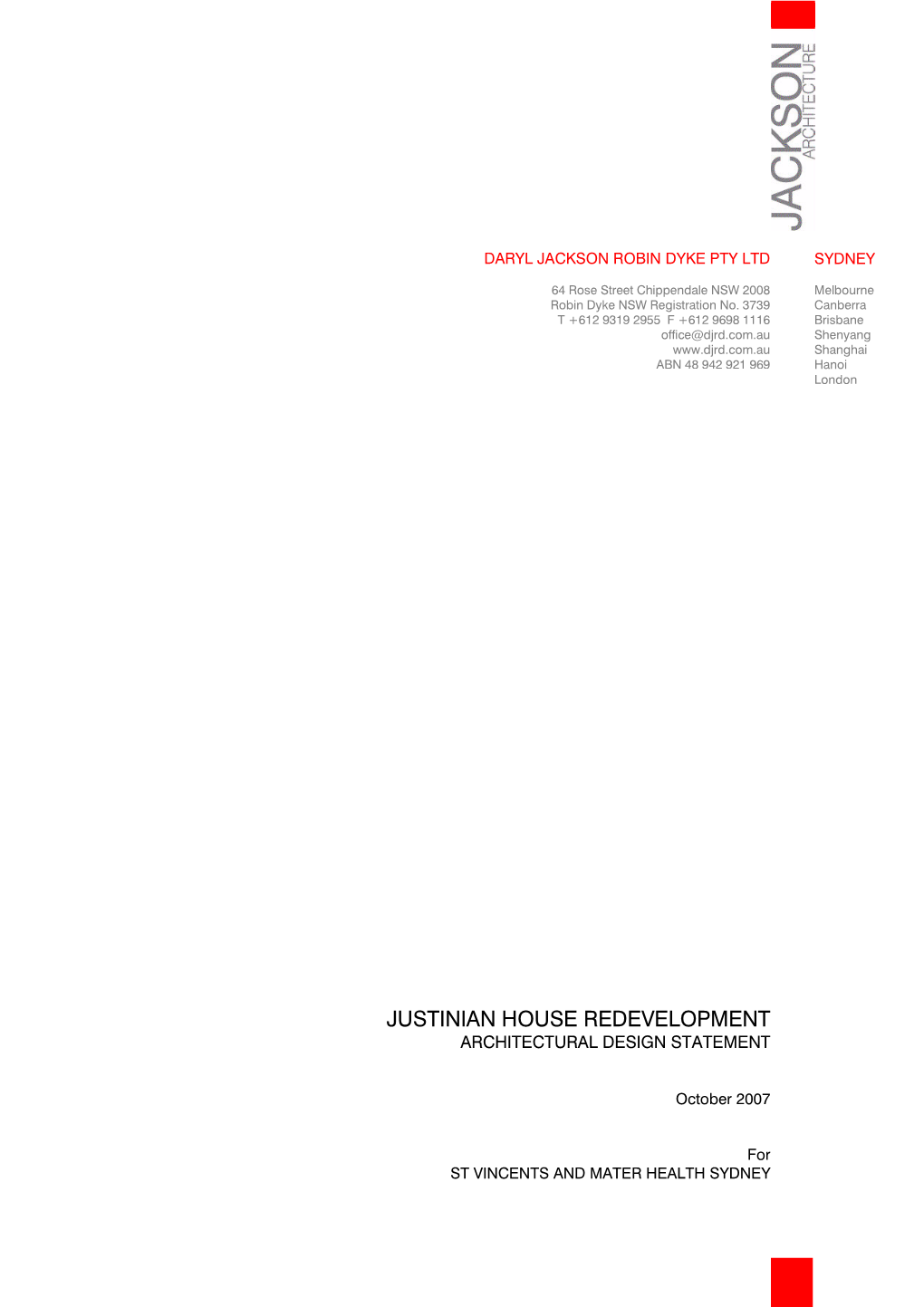 Justinian House Redevelopment Architectural Design Statement