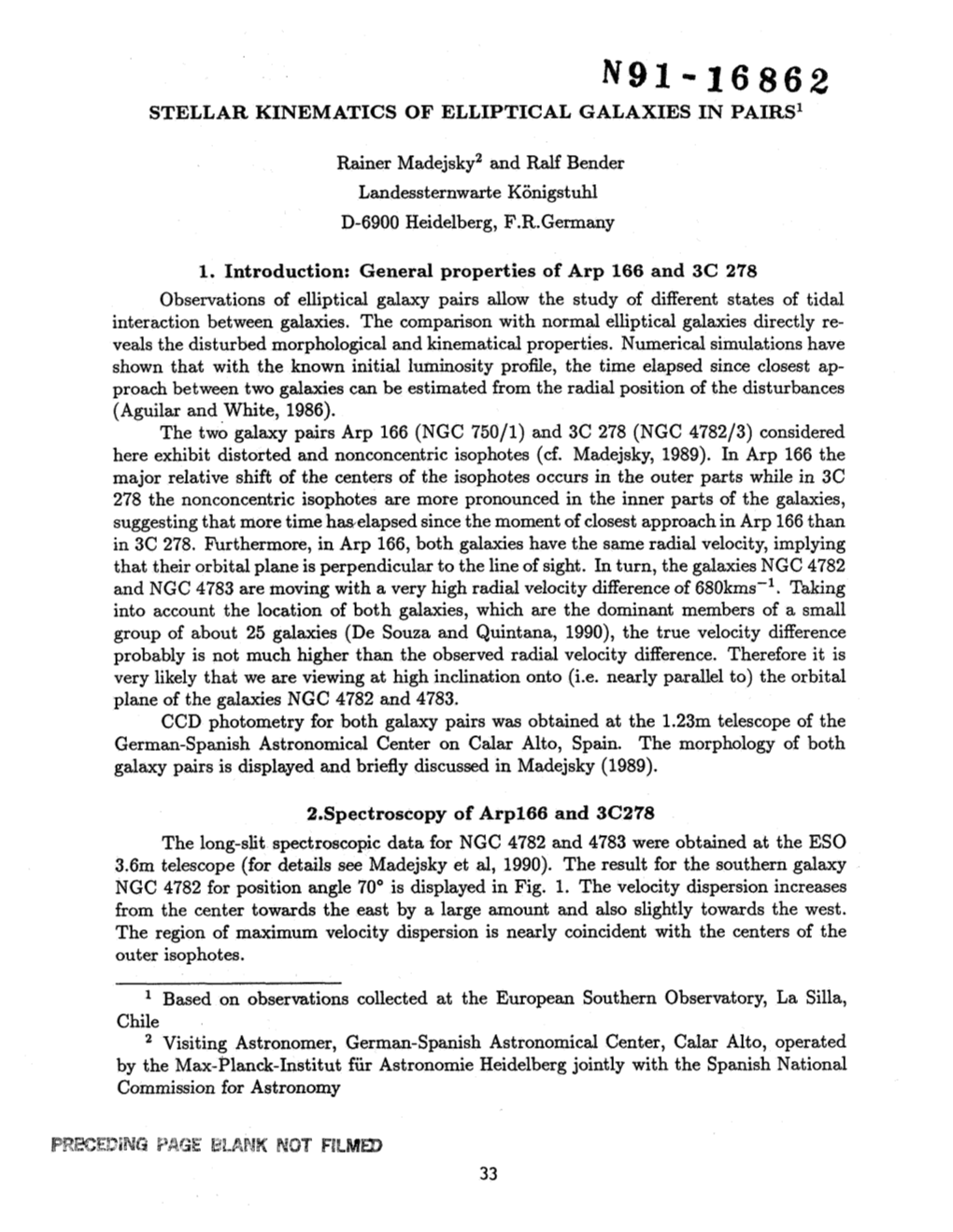 Stellar Kinematics of Elliptical Galaxies in Pairs' 1