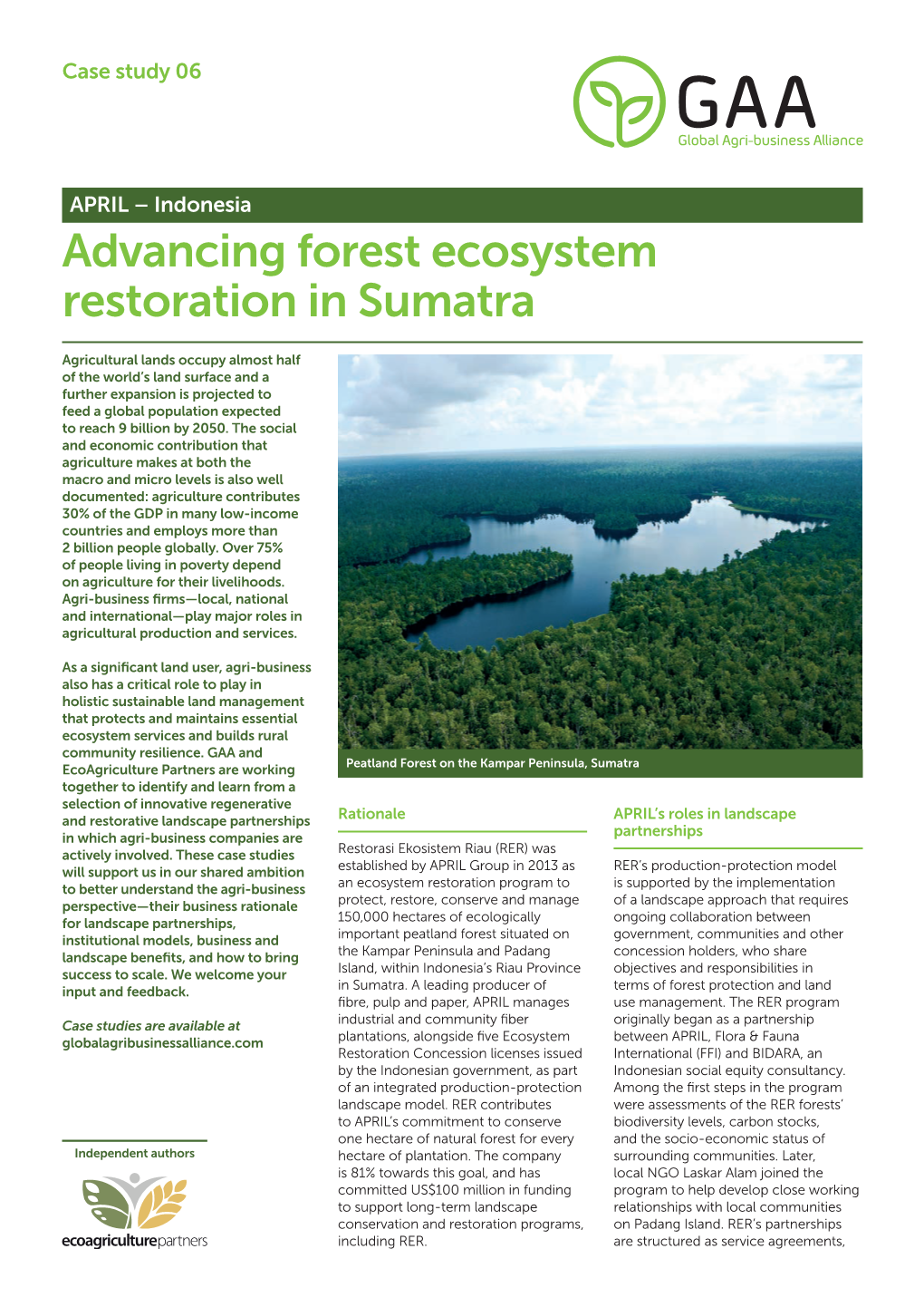 Advancing Forest Ecosystem Restoration in Sumatra