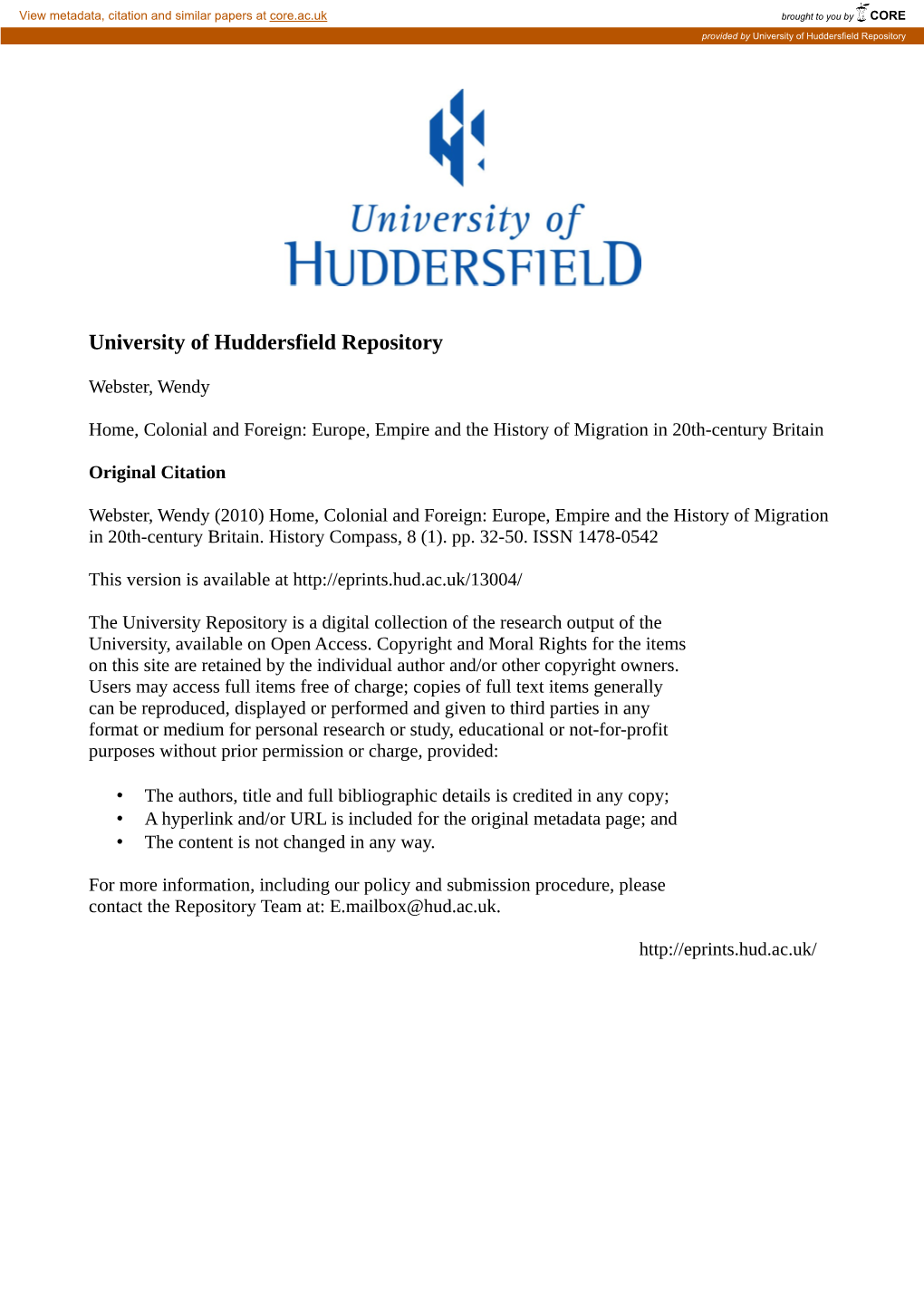 University of Huddersfield Repository