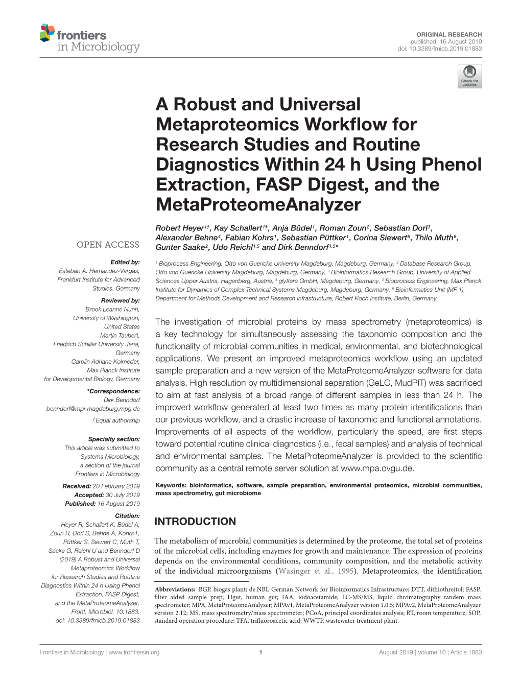 A Robust and Universal Metaproteomics Workflow For