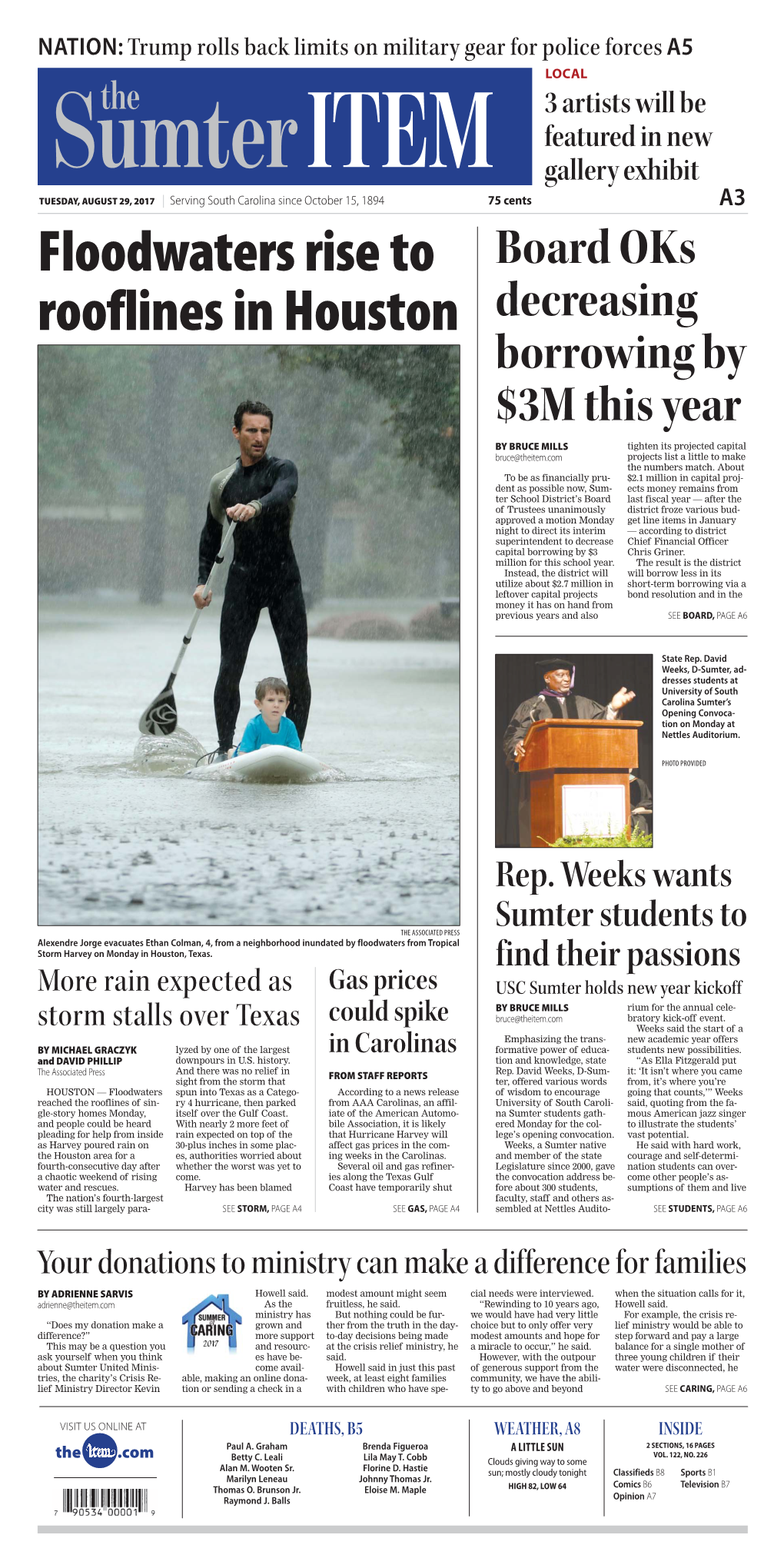 Floodwaters Rise to Rooflines in Houston