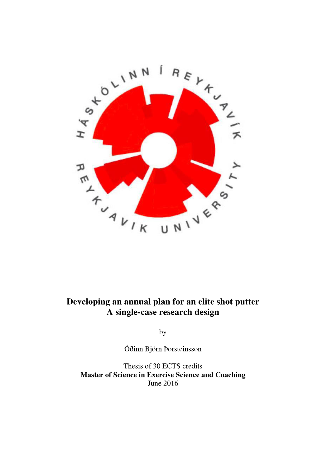 Developing an Annual Plan for an Elite Shot Putter a Single-Case Research Design