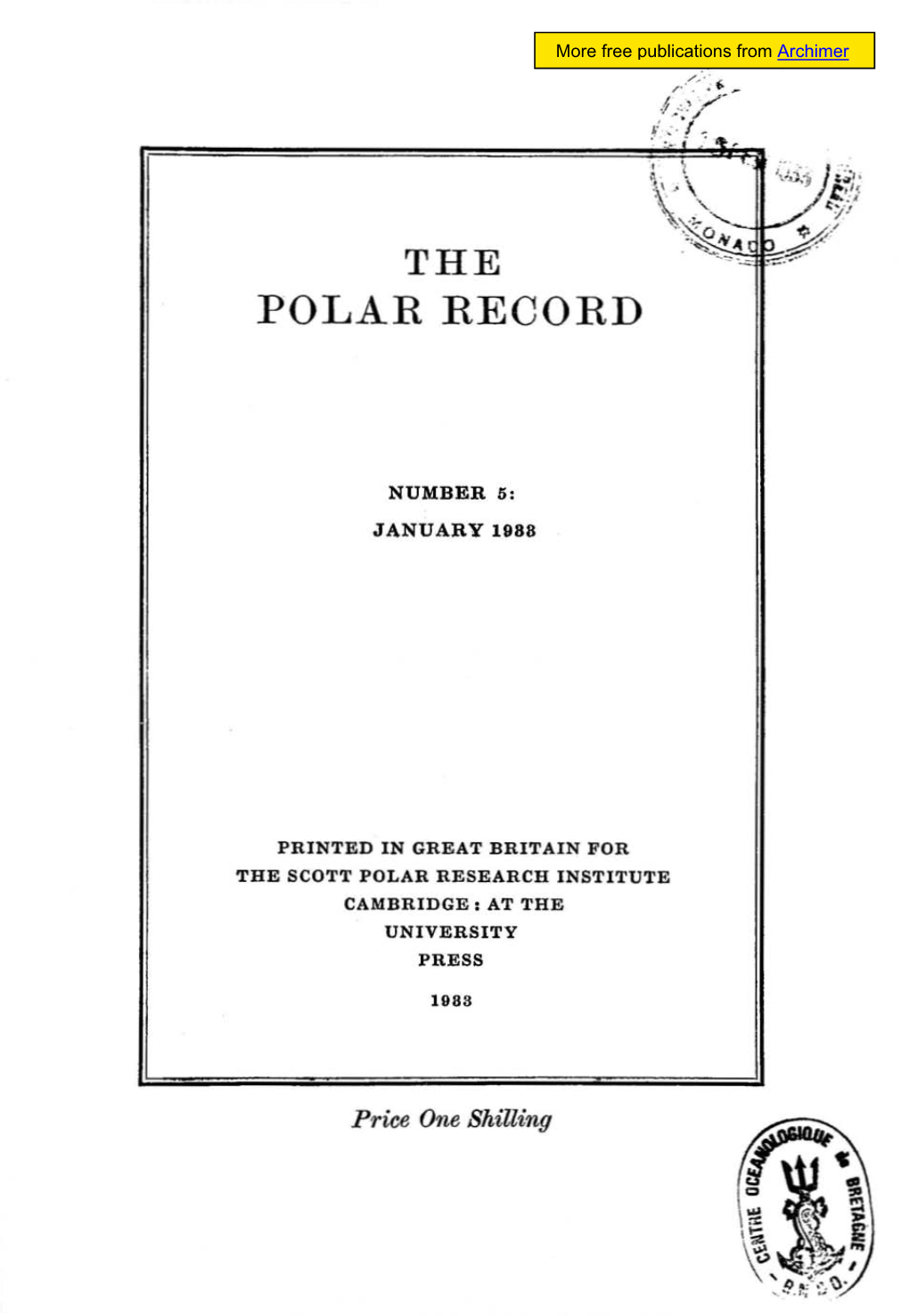 The Polar Record Number 5