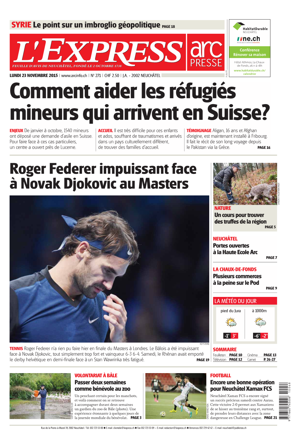 Roger Federer Impuissant Face À Novak Djokovic Au Masters SANDRA HILDENBRANDT NATURE Un Cours Pour Trouver Des Truffes De La Région PAGE 5