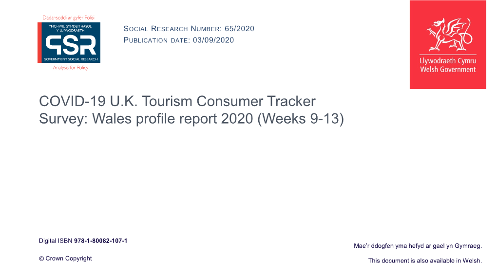 COVID-19 UK Tourism Consumer Tracker Survey