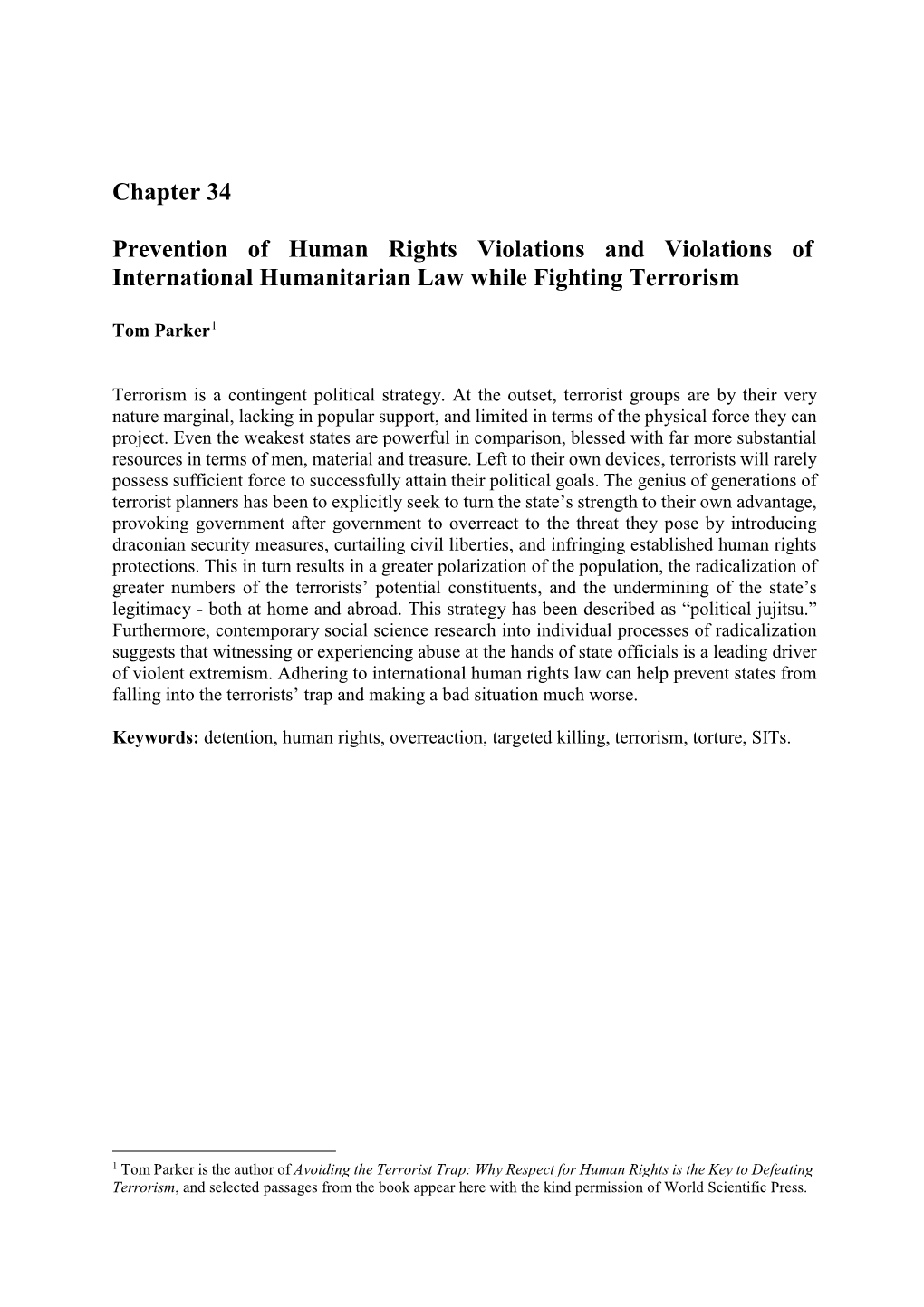 Chapter 34 Prevention of Human Rights Violations and Violations Of