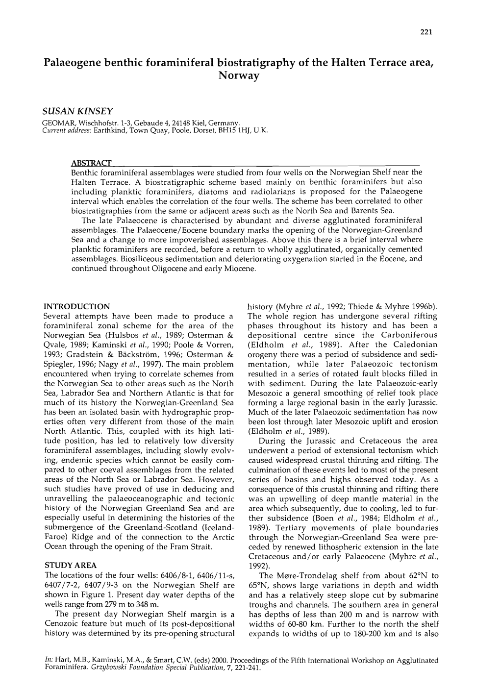 Palaeogene Benthic Foraminiferal Biostratigraphy of the Hallen Terrace Area, Norway