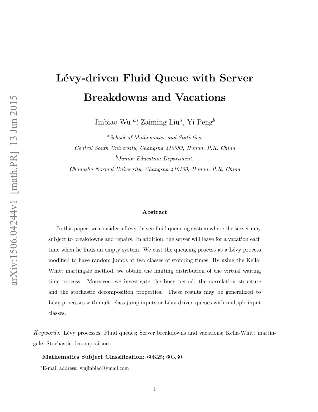 Lévy-Driven Fluid Queue with Server Breakdowns and Vacations