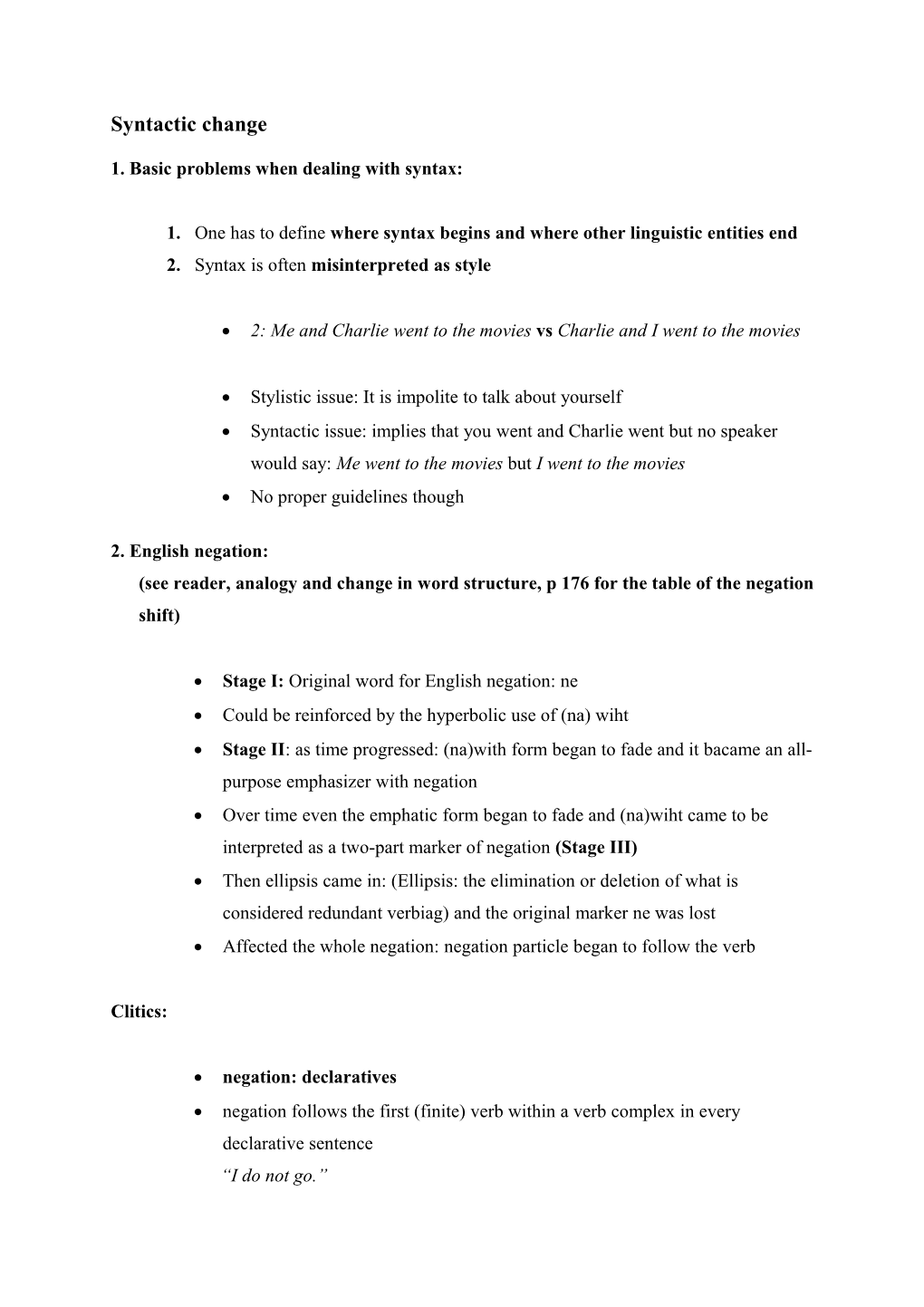 1. Basic Problems When Dealing with Syntax