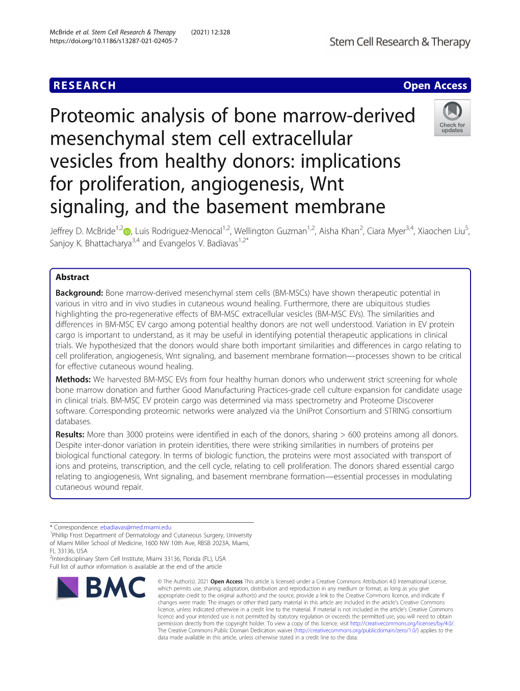 Proteomic Analysis of Bone Marrow