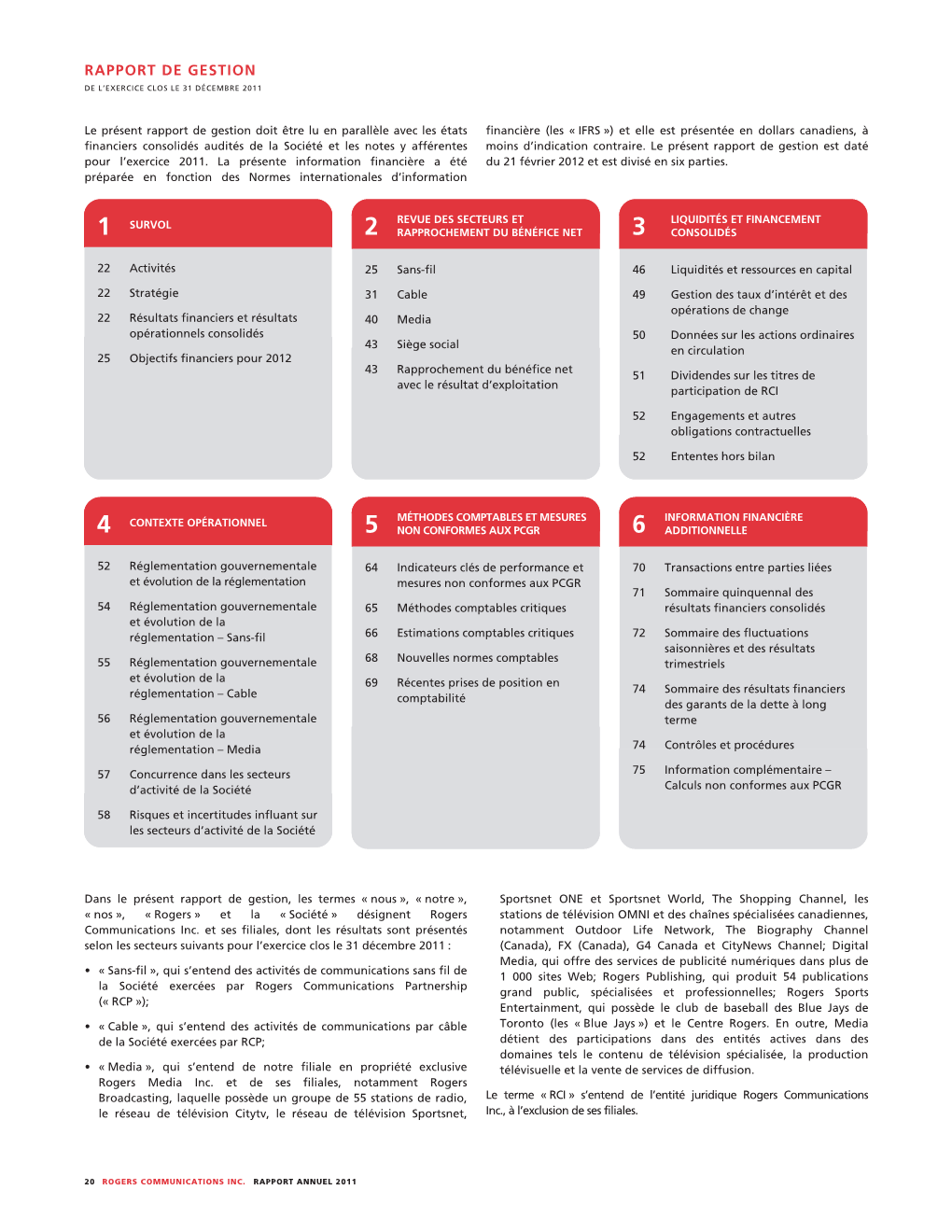 Rapport De Gestion De L’Exercice Clos Le 31 Décembre 2011