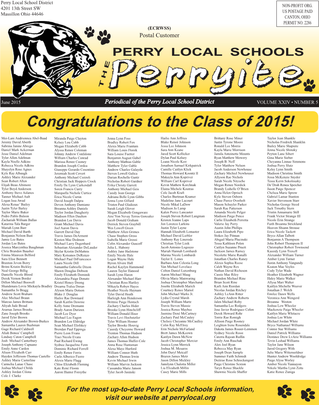 Congratulations to the Class of 2015!