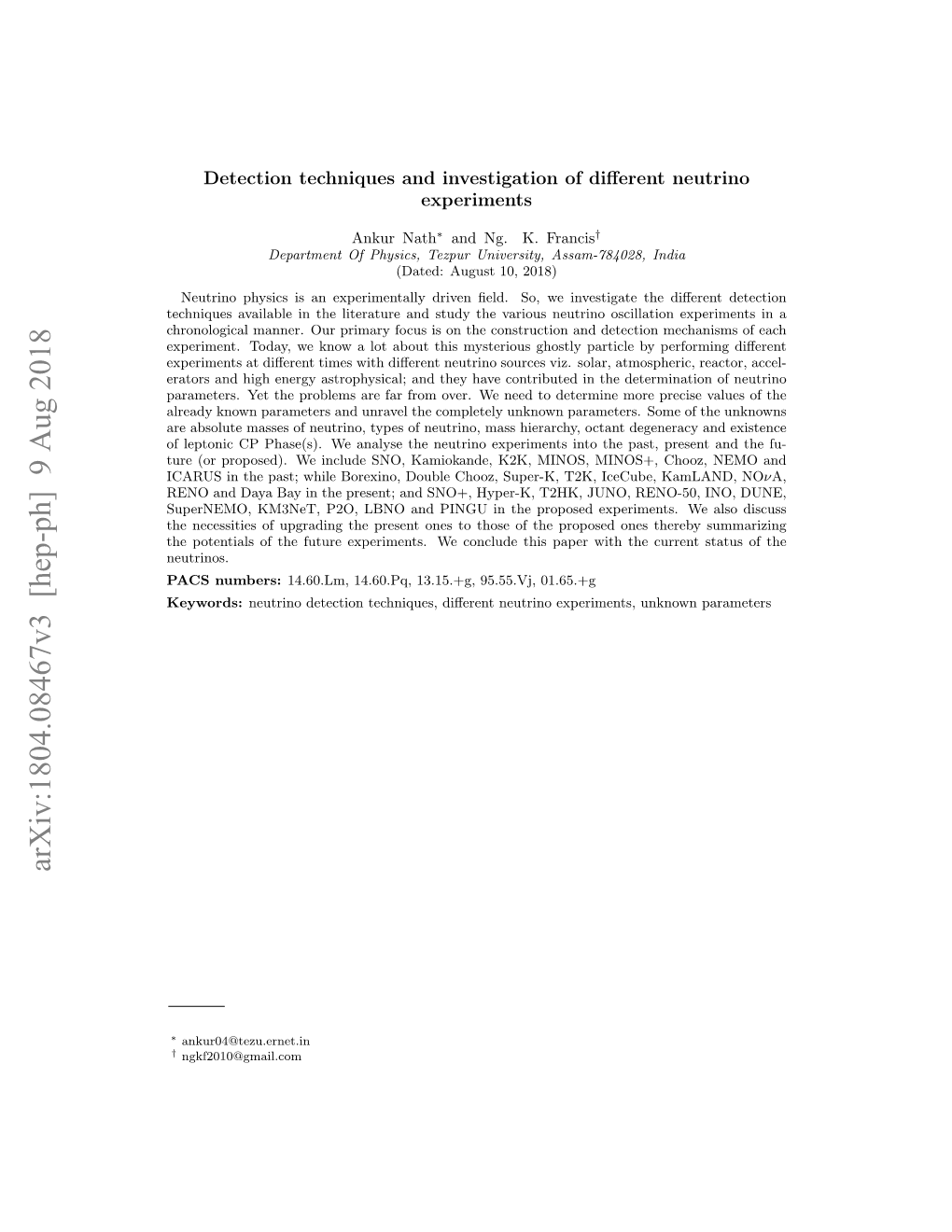 Arxiv:1804.08467V3 [Hep-Ph] 9 Aug 2018