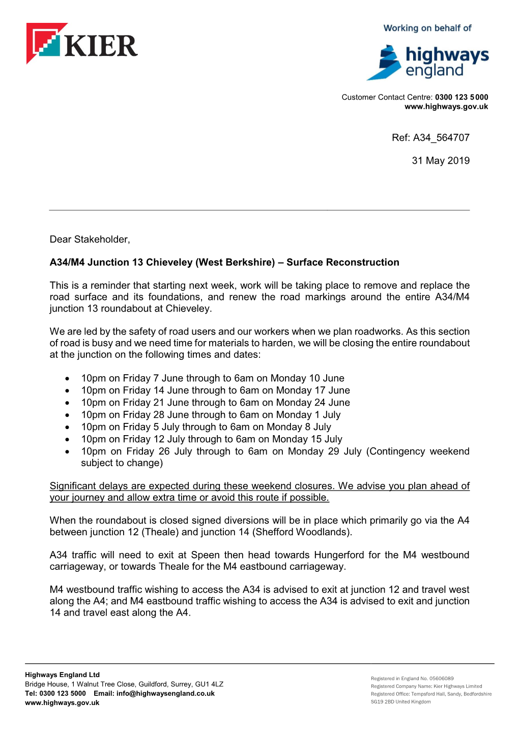 Highways England-Kier Letterhead