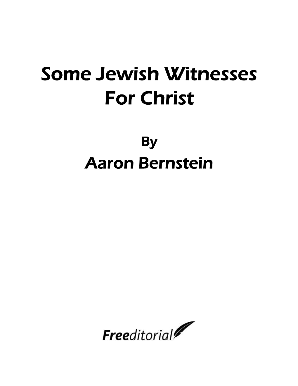 Some Jewish Witnesses for Christ