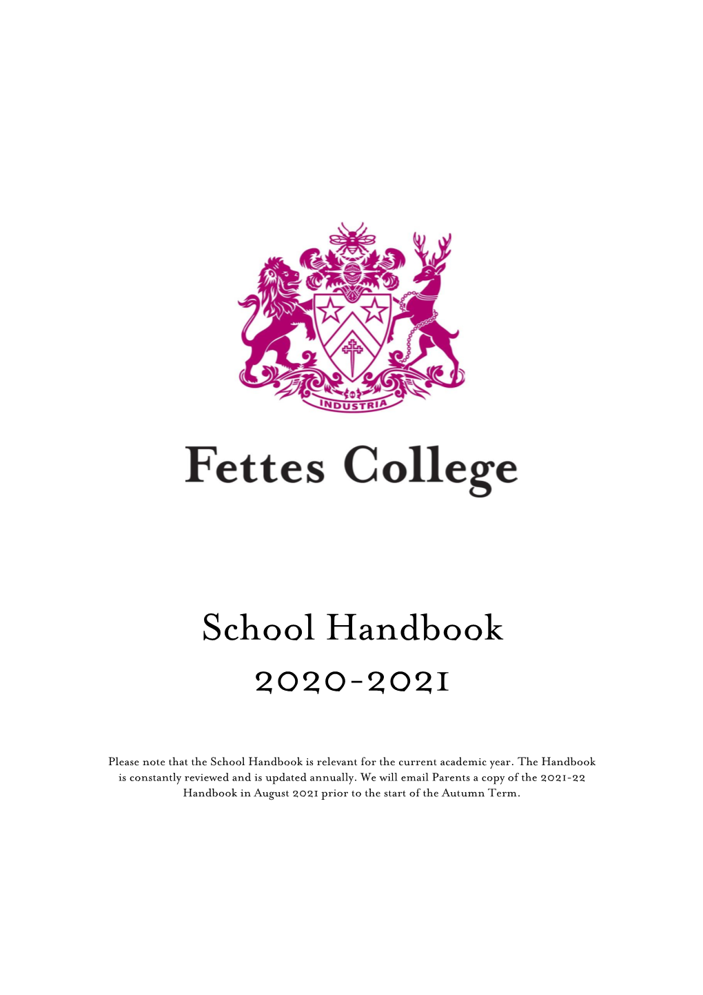 School Handbook 2020-2021