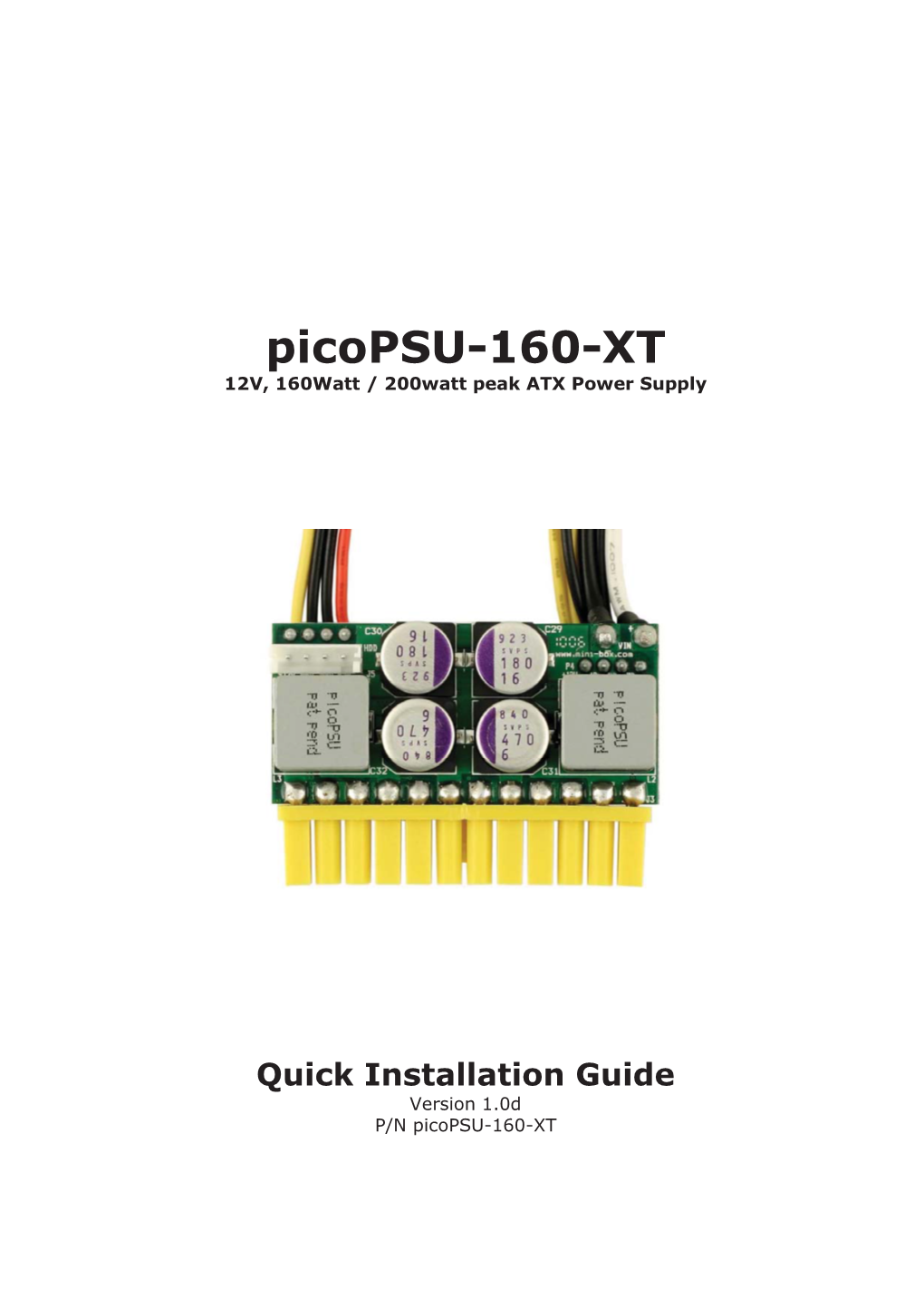 Picopsu-160-XT Installation Guide