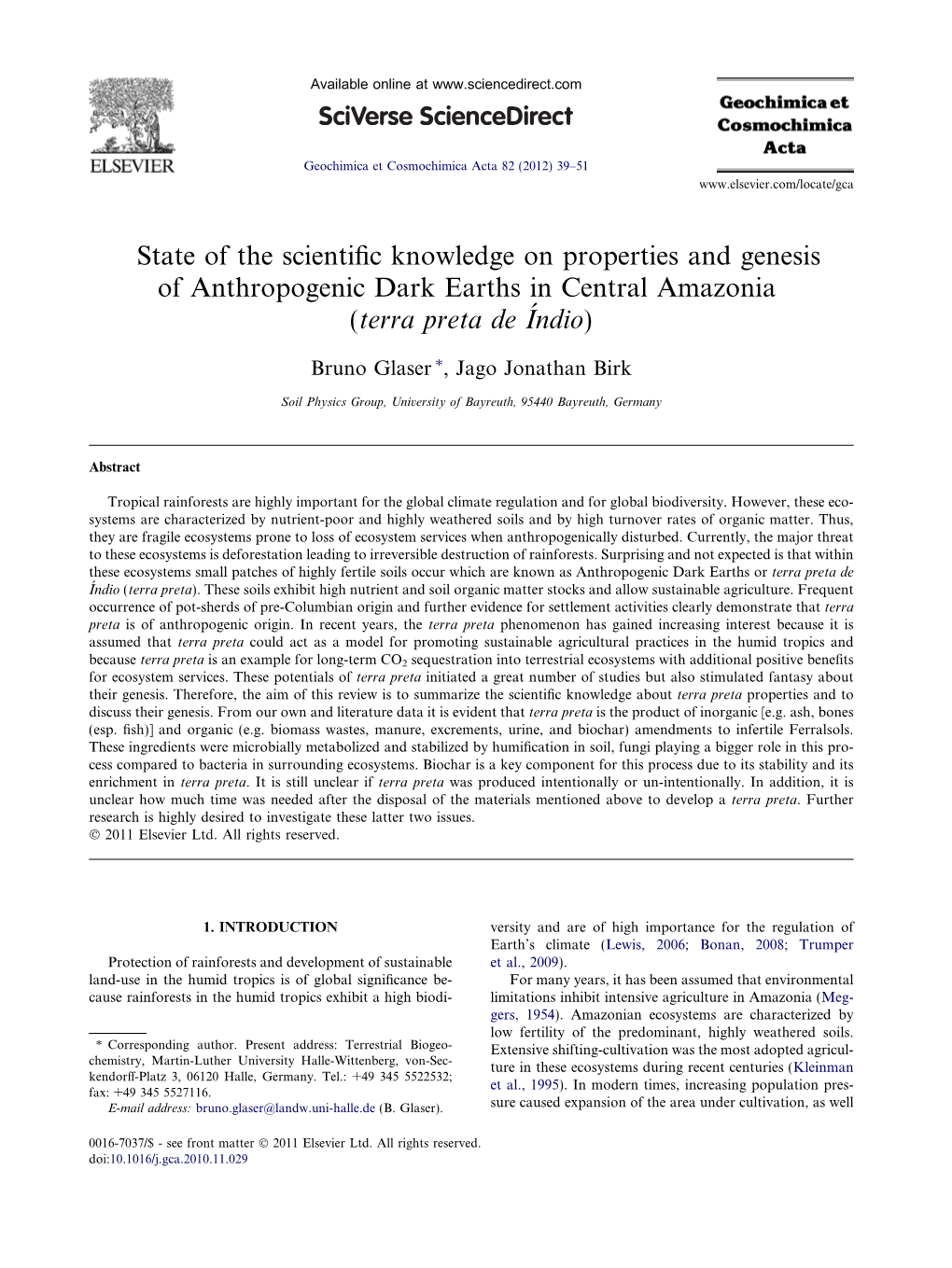 State of the Scientific Knowledge on Properties and Genesis Of