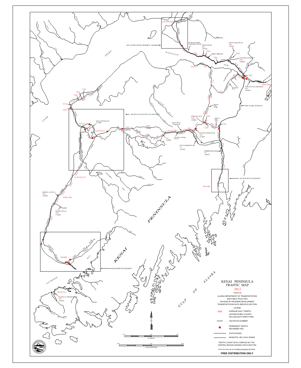 Kenai Peninsula Traffic Map 2012