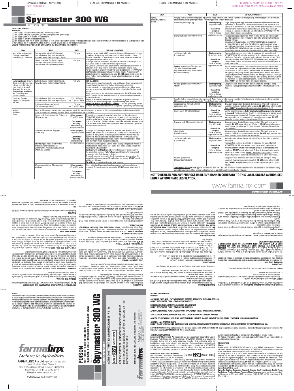 Spymaster 300 WG Insecticide LEAFLET