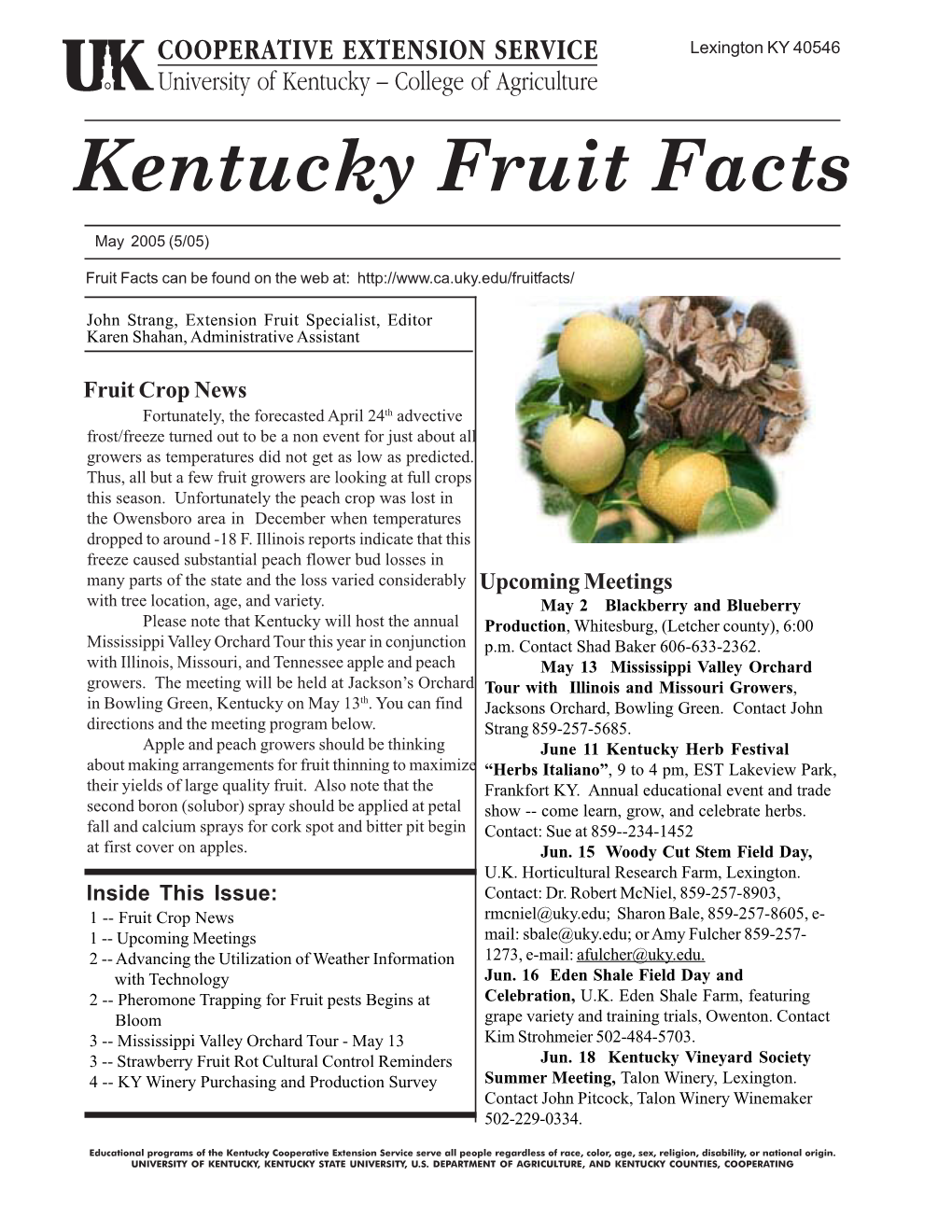 Fruit Facts, 2005-05